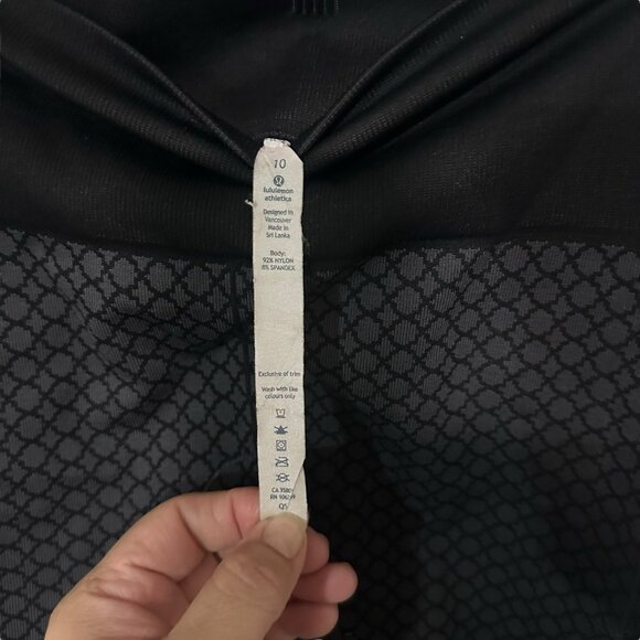 Lululemon In The Flow Crop Leggings Heathered Deep Coal Geometric Women's 10 - Picture 3 of 8